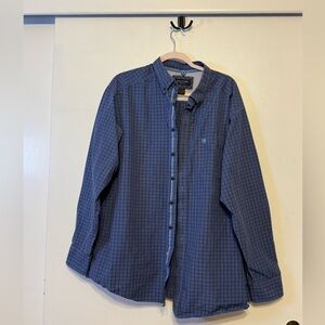 Ariat Navy Plaid Casual Button Down Shirt